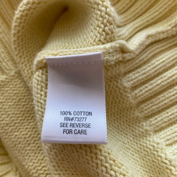 CROFT & BARROW Lemon Yellow 100% cotton Turtleneck Sweater - Picture 4 of 4